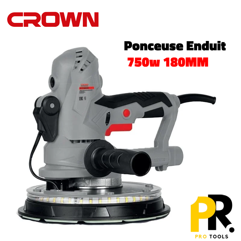 PONCEUSE ENDUIT 250W 180mm CROWN CT13609 مكينة صنفرة الحوائط الجافة