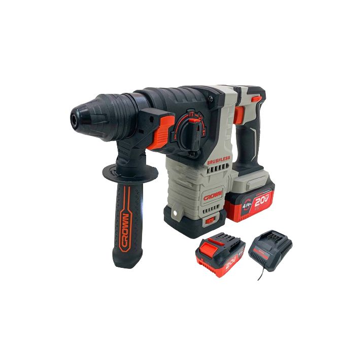 مطرقة ثقب وحفر لاسلكية CROWN ببطارية قابلة للشحن 20V CT28015XS MARTEAU PERFORATEUR A BATTERIE 20V