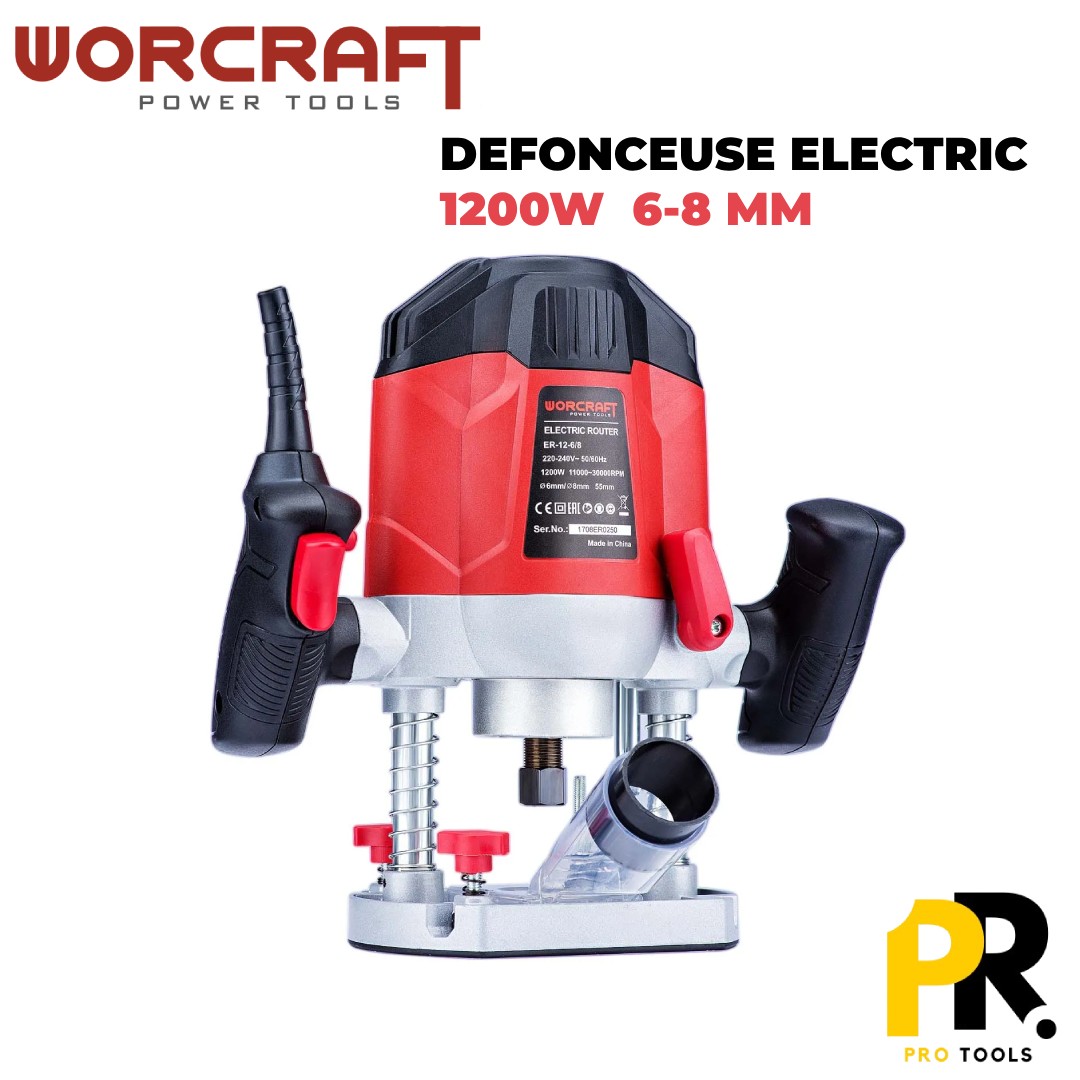 DEFONCEUSE ELECTRIC 1200W 6-8MM WORCRAFT | ER12-6/8 آلة الصنفرة وحفر الخدود