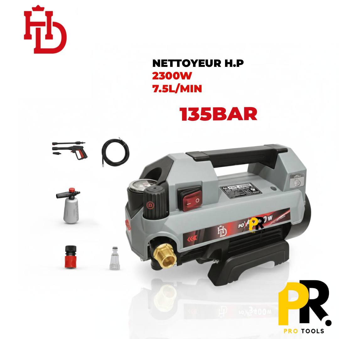 NETTOYEUR HAUTE PRESSION PORTATIF 135BAR 2300W HDPRO | جهاز التنظيف المحمول بالضغط العالي