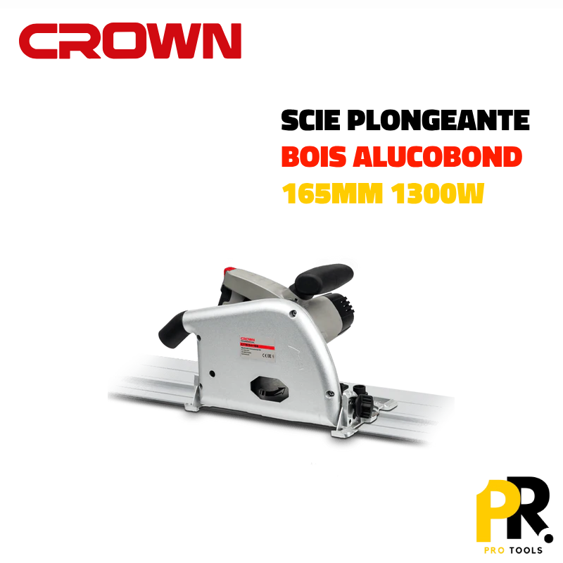 SCIE PLONGEANTE BOIS ALUCOBOND 165MM 1300W CROWN CT15134-165 منشار القطع الغاطس لتقطيع الخشب و اليكوبوند