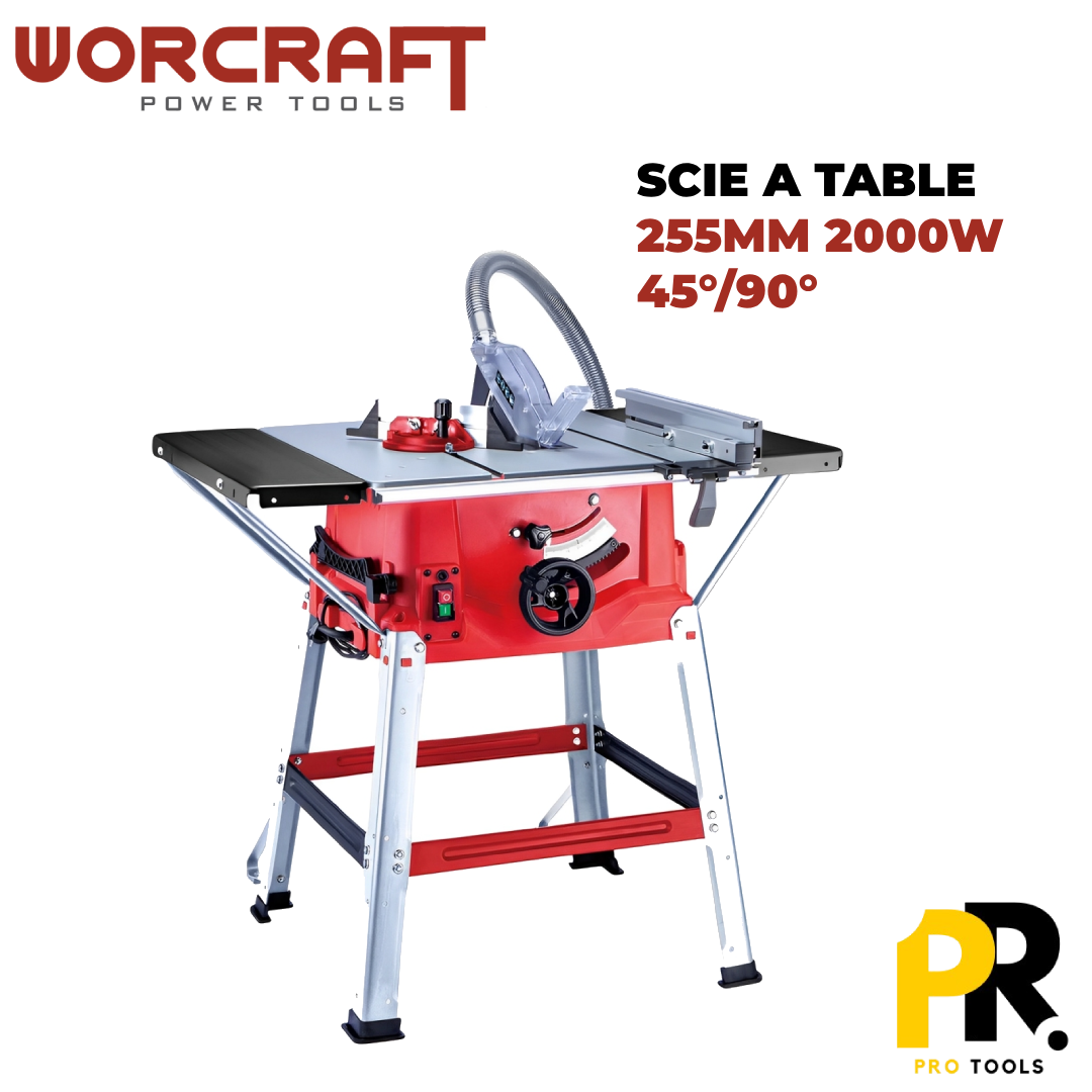 SCIE A TABLE 255MM 45°/90° 2000W WORCRAFT | TS-2000 منشار طاولة كهربائي