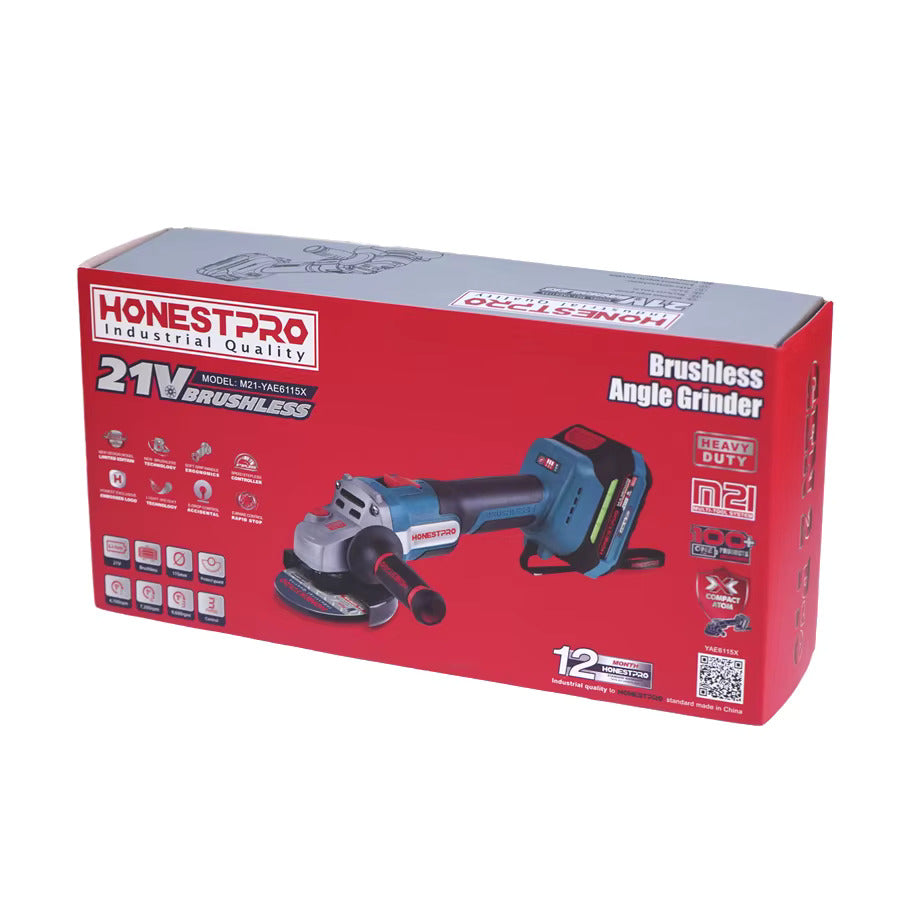 TROUNCONNEUSE MEULEUSE ANGULAIRE A BATTERIE 115MM 21V HONESTPRO | YAE6115 الة تقطيع ببطارية