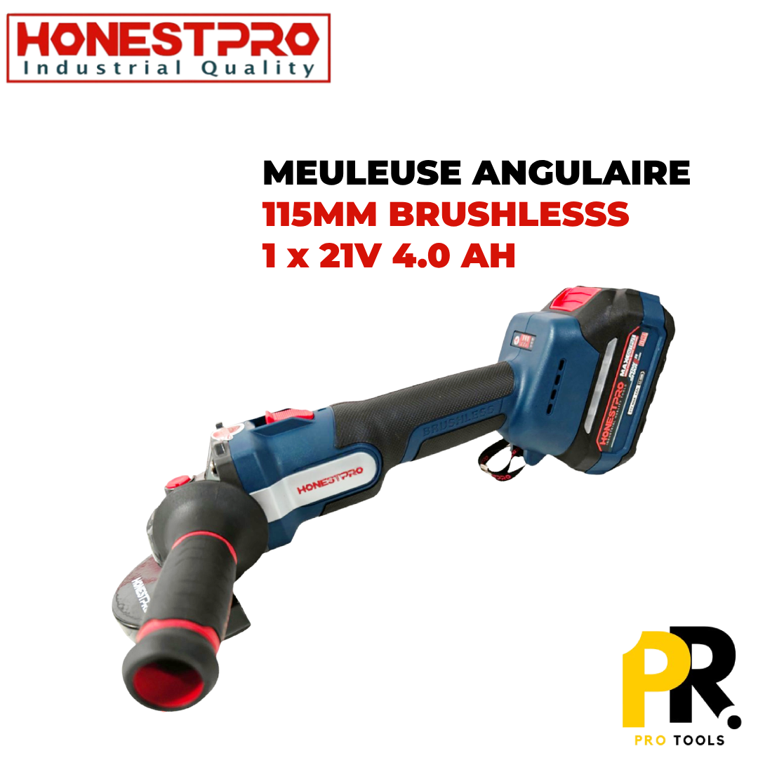 TROUNCONNEUSE MEULEUSE ANGULAIRE A BATTERIE 115MM 21V HONESTPRO | YAE6115 الة تقطيع ببطارية