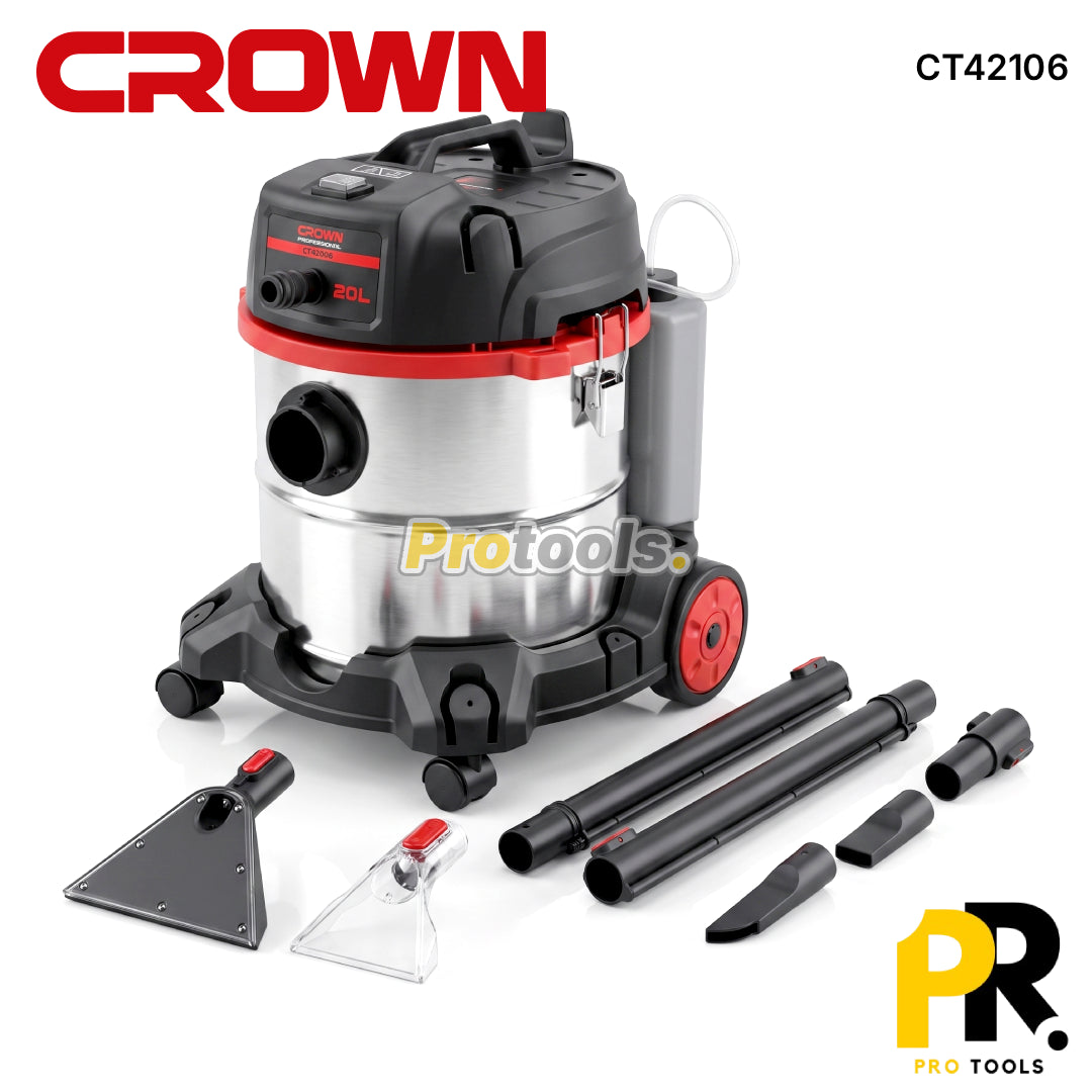 ASPIRATEUR LIFTING EXTRACTEUR INJECTEUR 20LT 16,5kPa 1200W CROWN [CT42106] مكنسة متعددة الوضائف