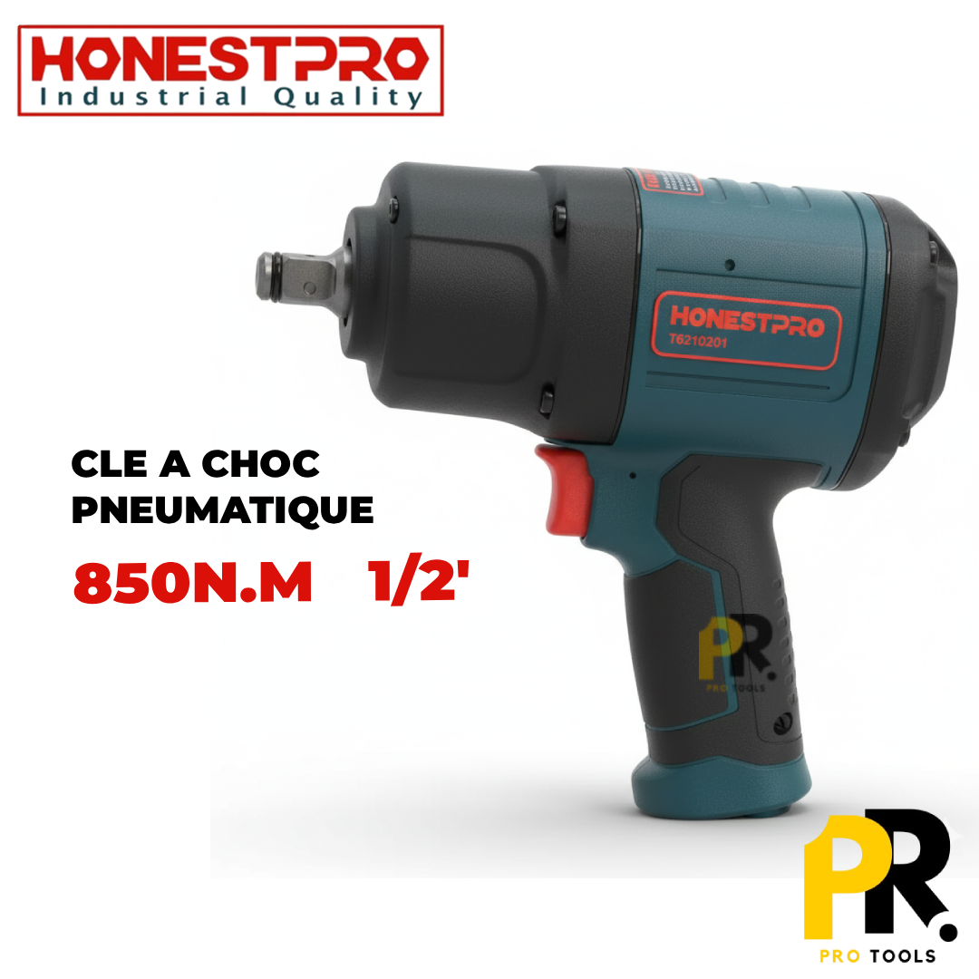 BOULONNEUSE CLE A CHOC PNEUMATIQUE 850N.M 1/2' HONESTPRO | YAE1003 مفك البراغي بالضغط