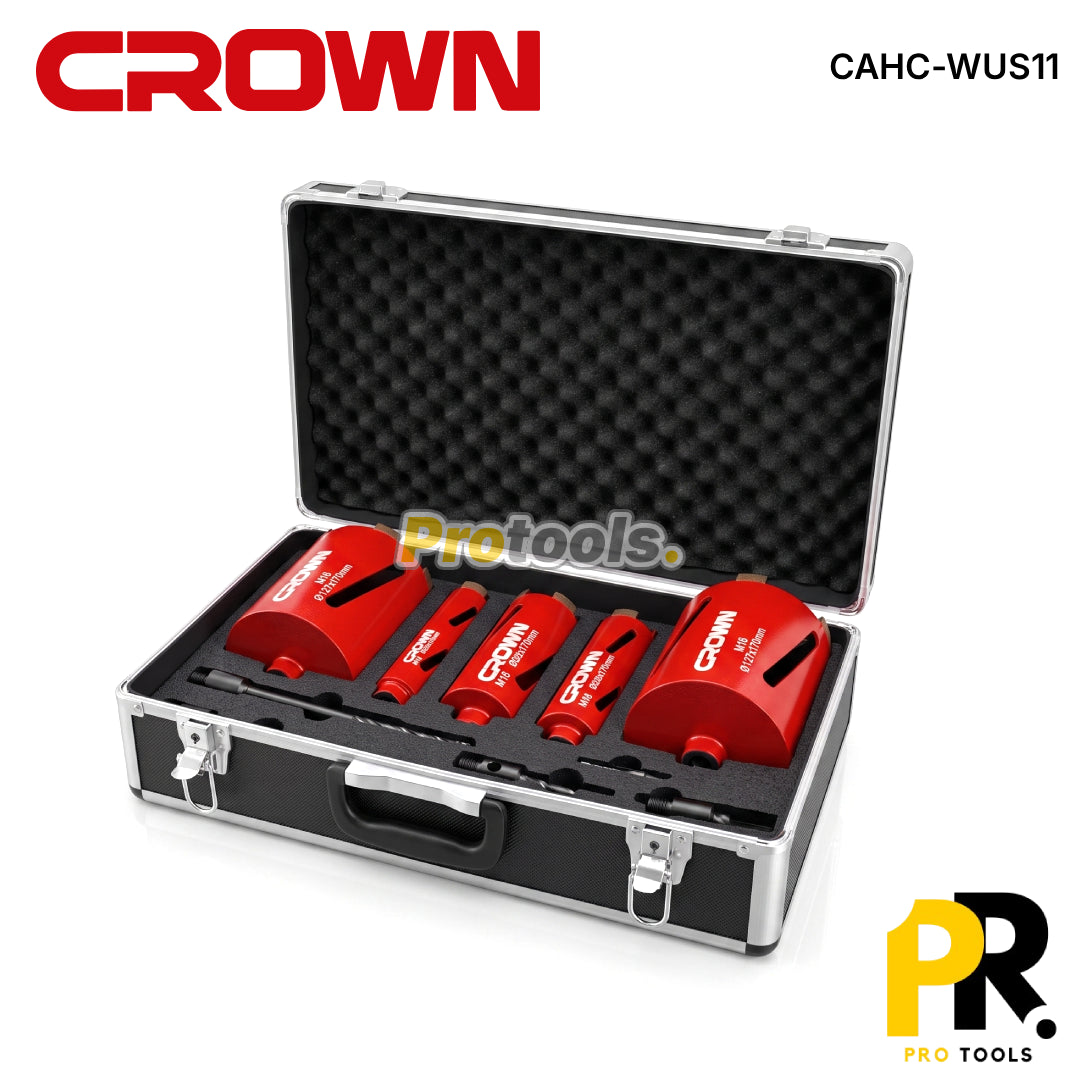 CAISSE COURONNE DIAMANT POUR PERCEUSE ET PERFORATEUR 11PCS CROWN [CAHC-WUS11] طقم  للحفر