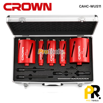 CAISSE COURONNE DIAMANT POUR PERCEUSE ET PERFORATEUR 11PCS CROWN [CAHC-WUS11] طقم  للحفر