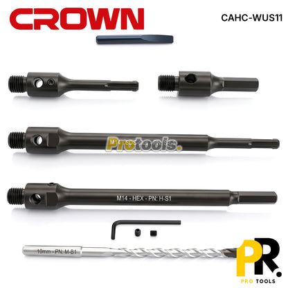 CAISSE COURONNE DIAMANT POUR PERCEUSE ET PERFORATEUR 11PCS CROWN [CAHC-WUS11] طقم  للحفر