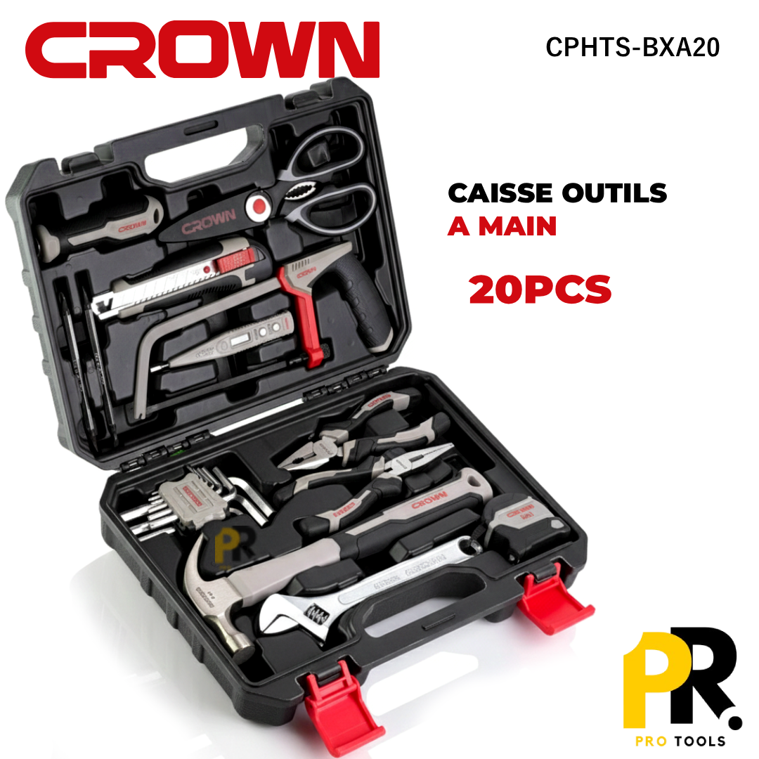 CAISSE OUTILS A MAIN 20PCS CROWN | CPHTS-BXA20 علبة أدوات