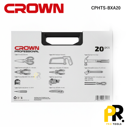 CAISSE OUTILS A MAIN 20PCS CROWN | CPHTS-BXA20 علبة أدوات