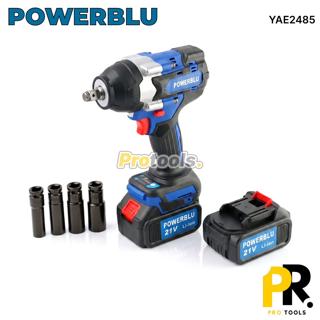 CLE A CHOC A BATTERIE 21V 4.0AH 600N.M BRUSHLESS POWERBLU | YAE2485 فتاح صدمات لاسلكي