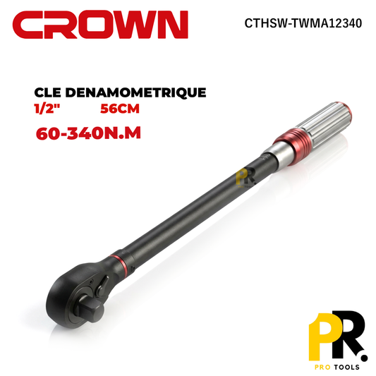 CLE DENAMOMETRIQUE 1/2" 56CM 60-340N.M CROWN [CTHSW-TWMA12340] مفتاح ربط يقيس العزم