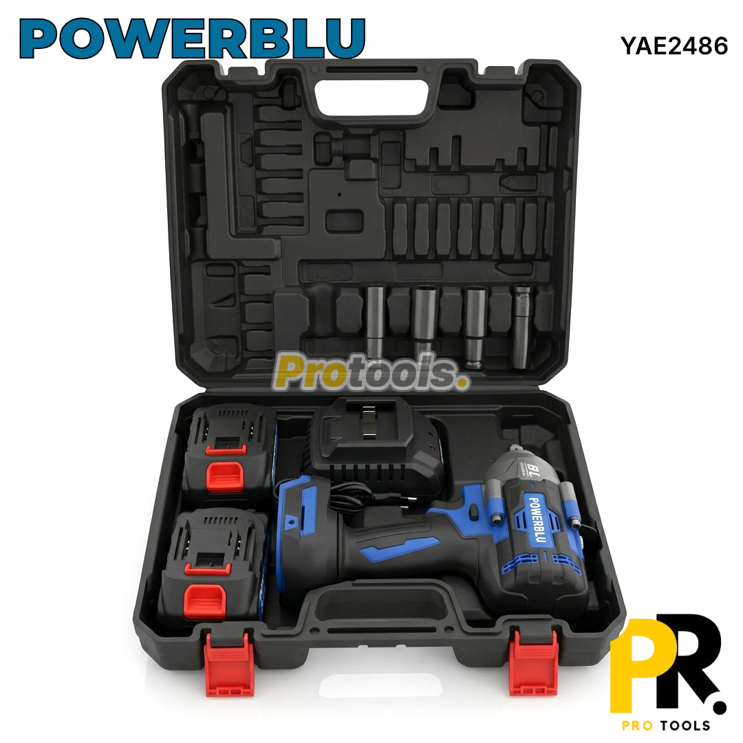 CLE A CHOC A BATTERIE 21V 4.0AH 1100N.M BRUSHLESS POWERBLU [YAE2486] فتاح صدمات لاسلكي