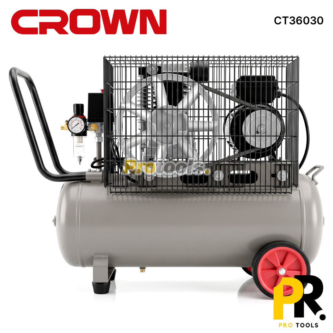 COMPRESSEUR AIR COUROIX 2.0HP 50LT CROWN [CT3630] ضاغط هواء بالحزام