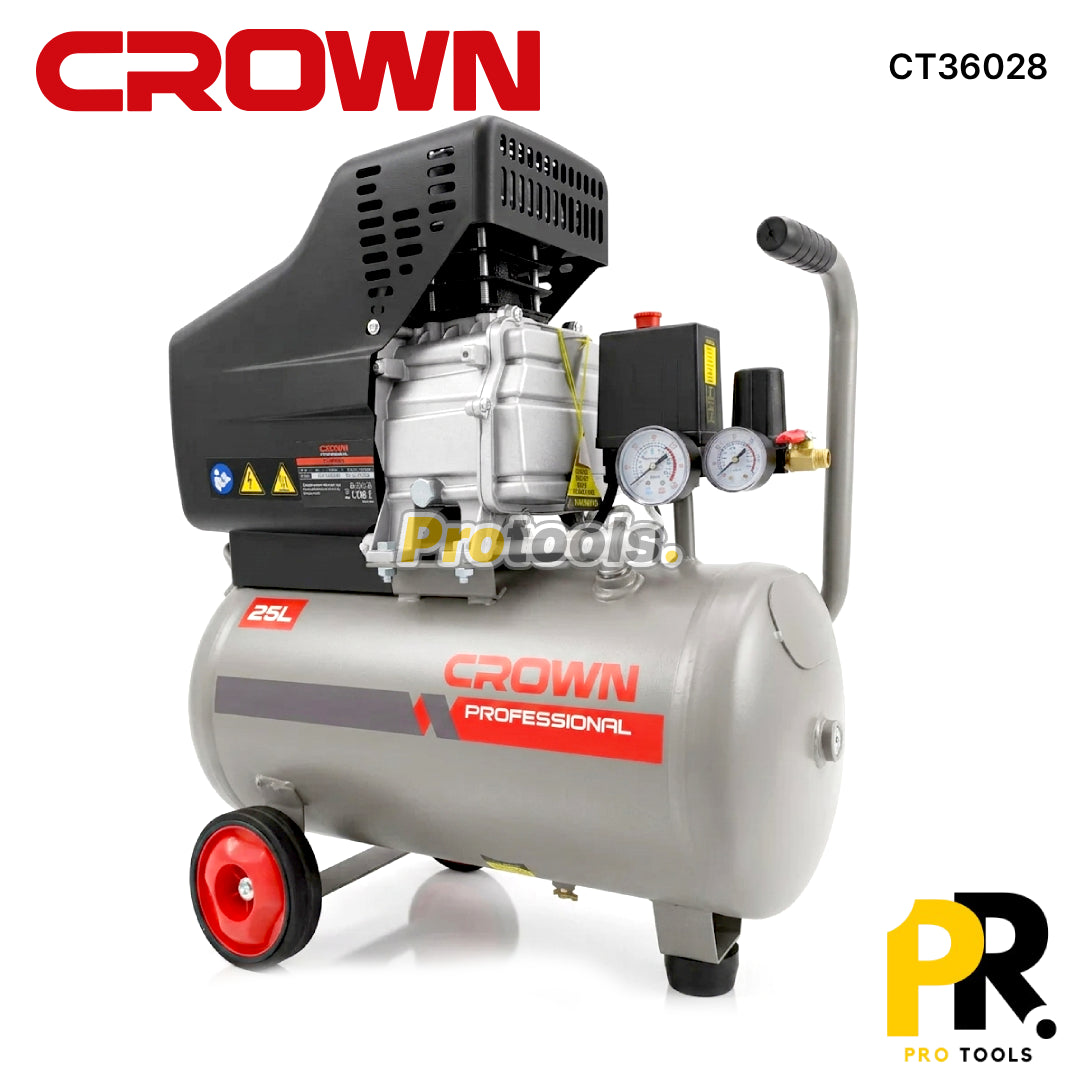 COMPRESSEUR AIR HUILE 2.0HP 25LT CROWN [CT36028] ضاغط هواء بالزيت