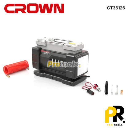 COMPRESSEUR AUTO 12V 250W  7.5BAR CROWN | CT36126 جهاز نفخ هواء