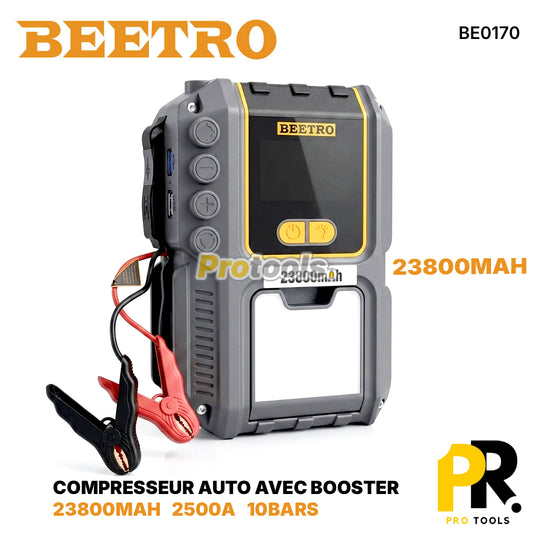 COMPRESSEUR AUTO AVEC BOOSTER BATTERIE 23800MAH BEETRO [BE0170] جهاز نفخ متعدد الوظائف