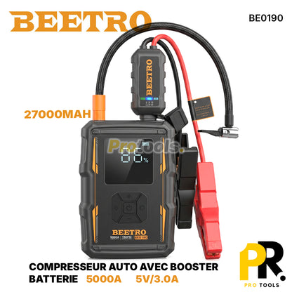 COMPRESSEUR AUTO AVEC BOOSTER BATTERIE 27000MAH BEETRO - BE0190 جهاز نفخ متعدد الوظائف
