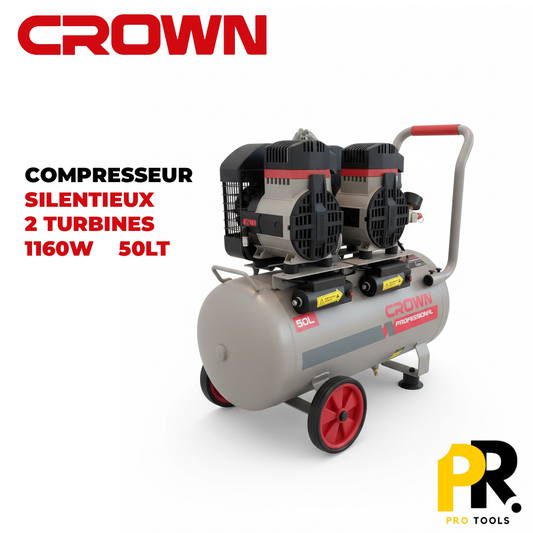 COMPRESSEUR SILENTIEUX 50LT 1160W CROWN | CT36107 ضاغط هواء