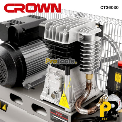 COMPRESSEUR AIR COUROIX 2.0HP 50LT CROWN [CT3630] ضاغط هواء بالحزام
