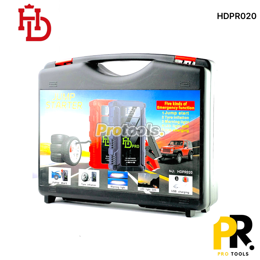 COMPRESSEUR AUTO AVEC BOOSTER BATTERIE 18000MAH HDPRO | HDPR020 جهاز نفخ متعدد الوظائف