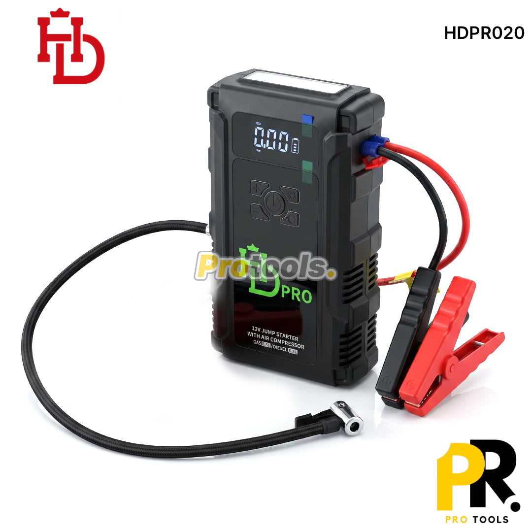 COMPRESSEUR AUTO AVEC BOOSTER BATTERIE 18000MAH HDPRO | HDPR020 جهاز نفخ متعدد الوظائف
