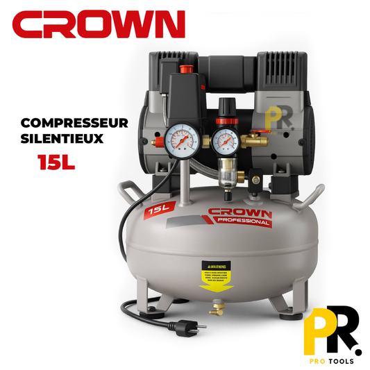 COMPRESSEUR SILENTIEUX 15LT 850W CROWN | CT36163 ضاغط هواء