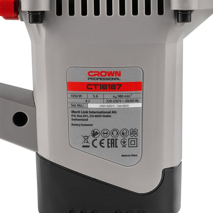 MARTEAU PERFORATEUR 28MM 1050W CROWN | CT18187 آلة الحفر الكهربائية