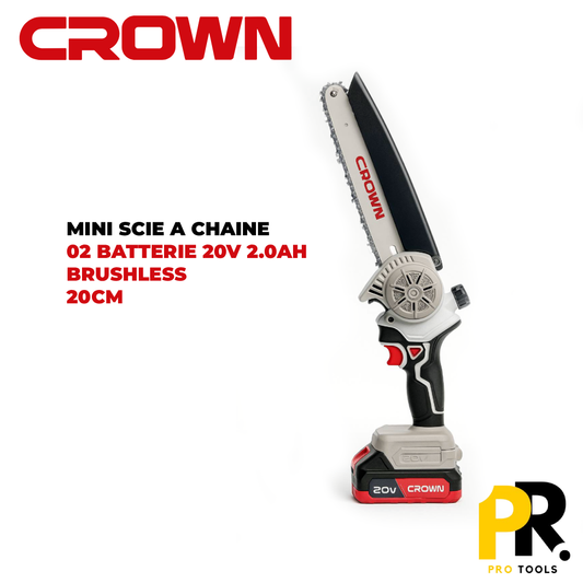 MINI SCIE A CHAINE 8'POUCE 20CM 20V 2.0AH BRUSHLESS CROWN | CT29023XS-2 BMC منشار خشب بطارية