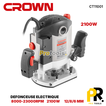 DEFONCEUSE ELECTRIQUE 6.0MM-8.0MM-12.0MM 2100W CROWN | CT11001 آلة الصنفرة وحفر الخدود