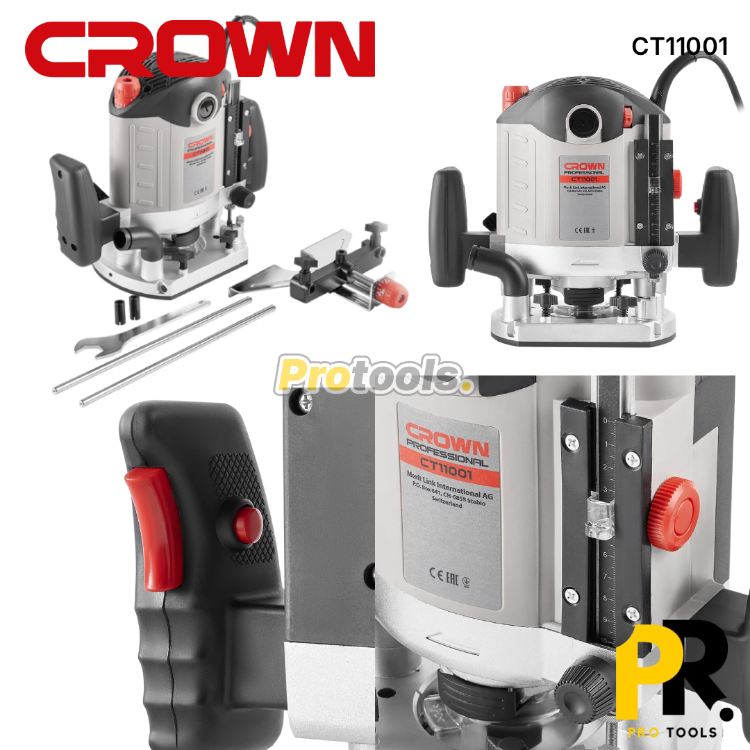 DEFONCEUSE ELECTRIQUE 6.0MM-8.0MM-12.0MM 2100W CROWN | CT11001 آلة الصنفرة وحفر الخدود