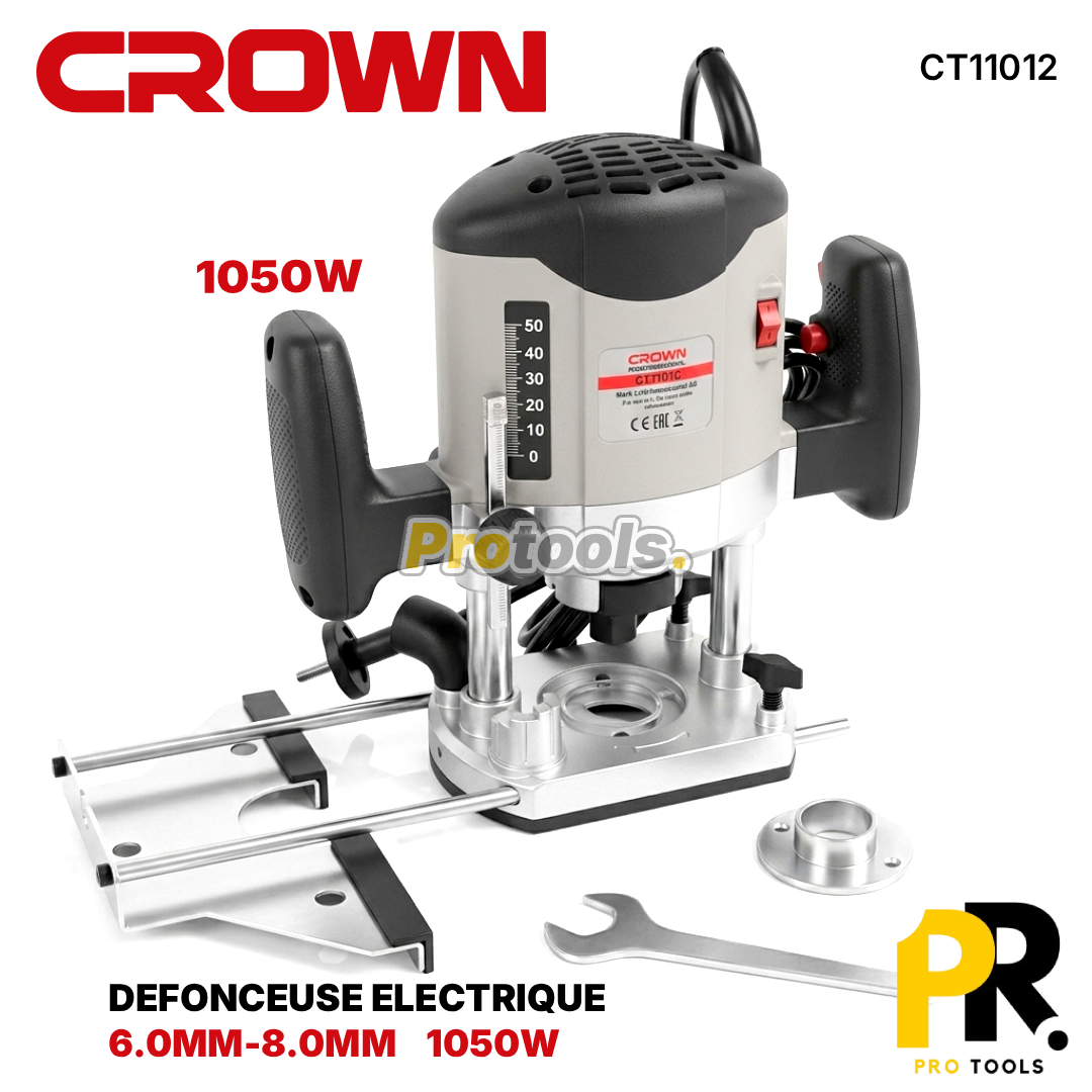 DEFONCEUSE ELECTRIQUE 6.0MM-8.0MM 1050W CROWN | CT11012 آلة الصنفرة وحفر الخدود