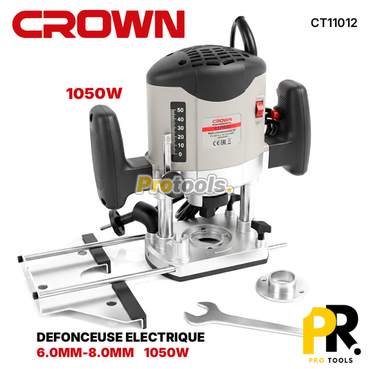 DEFONCEUSE ELECTRIQUE 6.0MM-8.0MM 1050W CROWN [CT11012] آلة الصنفرة وحفر الخدود