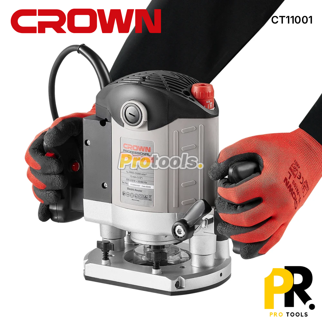 DEFONCEUSE ELECTRIQUE 6.0MM-8.0MM-12.0MM 2100W CROWN | CT11001 آلة الصنفرة وحفر الخدود