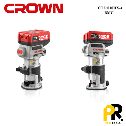 DEFONCEUSE FRAISEUSE A BATTERIE 20V 4.0AH 6-8MM BRUSHLESS CROWN | CT26010HX-4 BMC ماكينة تفريز/تشطيب الحواف اللاسلكية