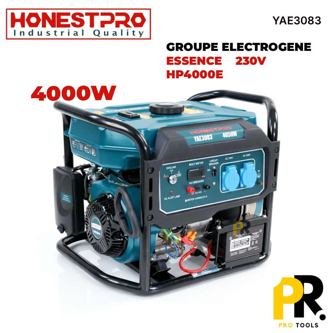 GROUPE ELECTROGENE ESSENCE 4000W HONESTPRO | YAE3083 مولد كهربائي