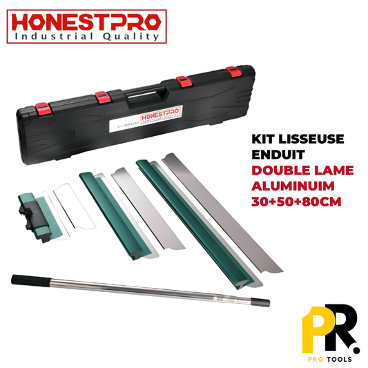 KIT LISSEUSE ENDUIT 30+50+80CM ALUM DOUBLE LAME HONESTPRO | YAB0236