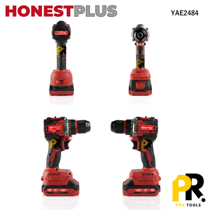 KIT VISSEUSE PERCEUSE 21V 2.0AH 40N.M BRUSHLESS 118PCS HONESTPLUS [YAE2484] علبة أدوات