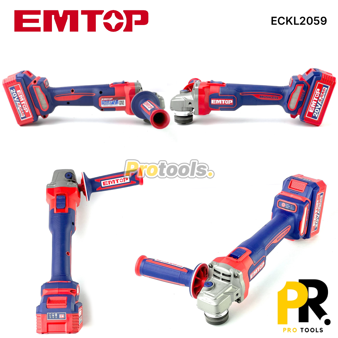 KIT 5PCS IN 1 A BATTERIE 20V 4.0AH BRUSHLESS EMTOP [ECKL2059] طقم أدوات اللاسلكي