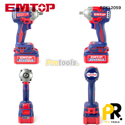 KIT 5PCS IN 1 A BATTERIE 20V 4.0AH BRUSHLESS EMTOP [ECKL2059] طقم أدوات اللاسلكي
