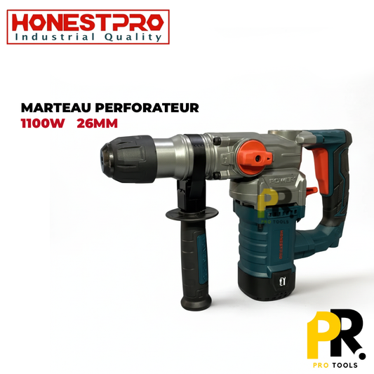 MARTEAU PERFORATEUR 1100W 26MM 2.6J SDS PLUS HONESTPRO | YAE2273 مثقاب ثقب الصخور