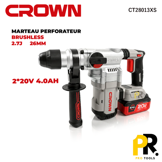 MARTEAU PERFORATEUR 20V 2.7J BRUSHLESS CROWN | CT28013XS مطرقة ثقب وحفر لاسلكية