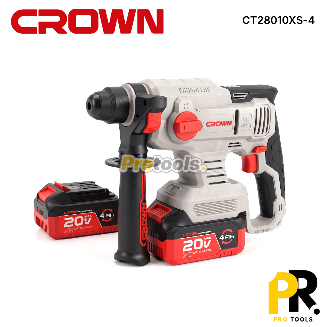 MARTEAU PERFORATEUR A BATTERIE 20V 4.0AH 18MM 1.7J BRUSHLESS CROWN [CT28010XS] مطرقة ثاقبة لاسلكية