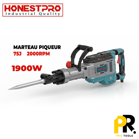 MARTEAU PIQUEUR ELECTRIQUE 1900W 75J HONESTPRO | YAE2490 المطرقة الكهربائية