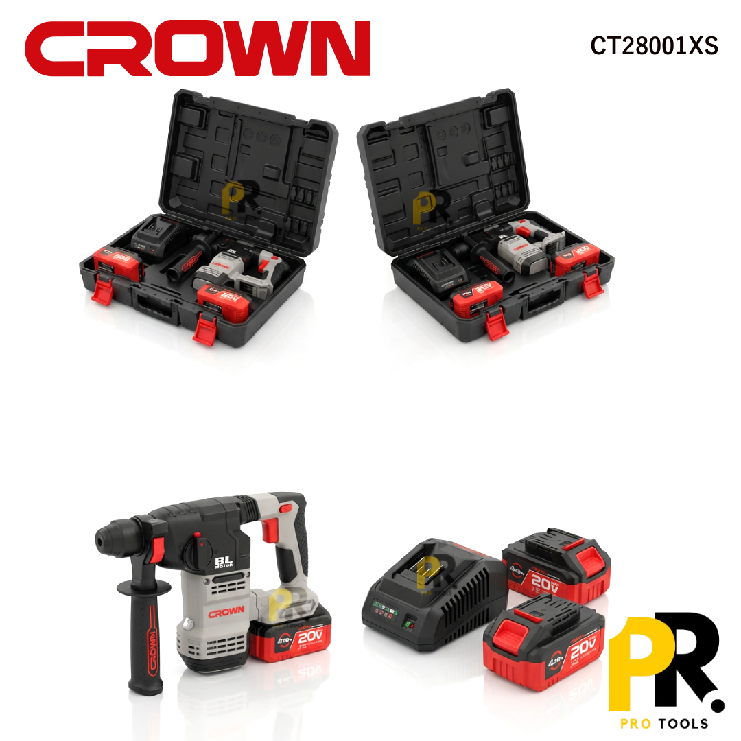 MARTEAU PERFORATEUR 20V 2.3J BRUSHLESS CROWN | CT28001XS مطرقة ثقب وحفر لاسلكية