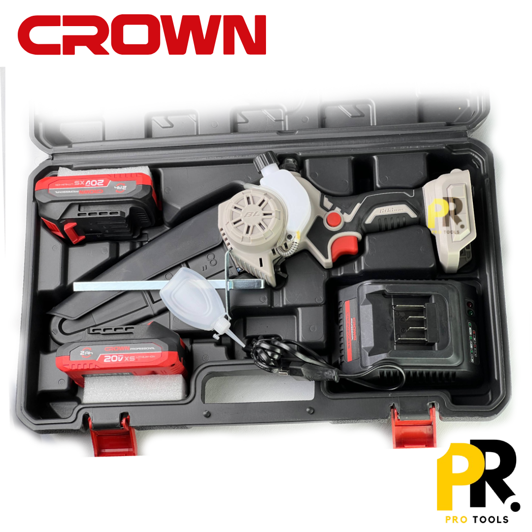 MINI SCIE A CHAINE 8'POUCE 20CM 20V 2.0AH BRUSHLESS CROWN [CT29023XS-2] BMC منشار خشب بطارية