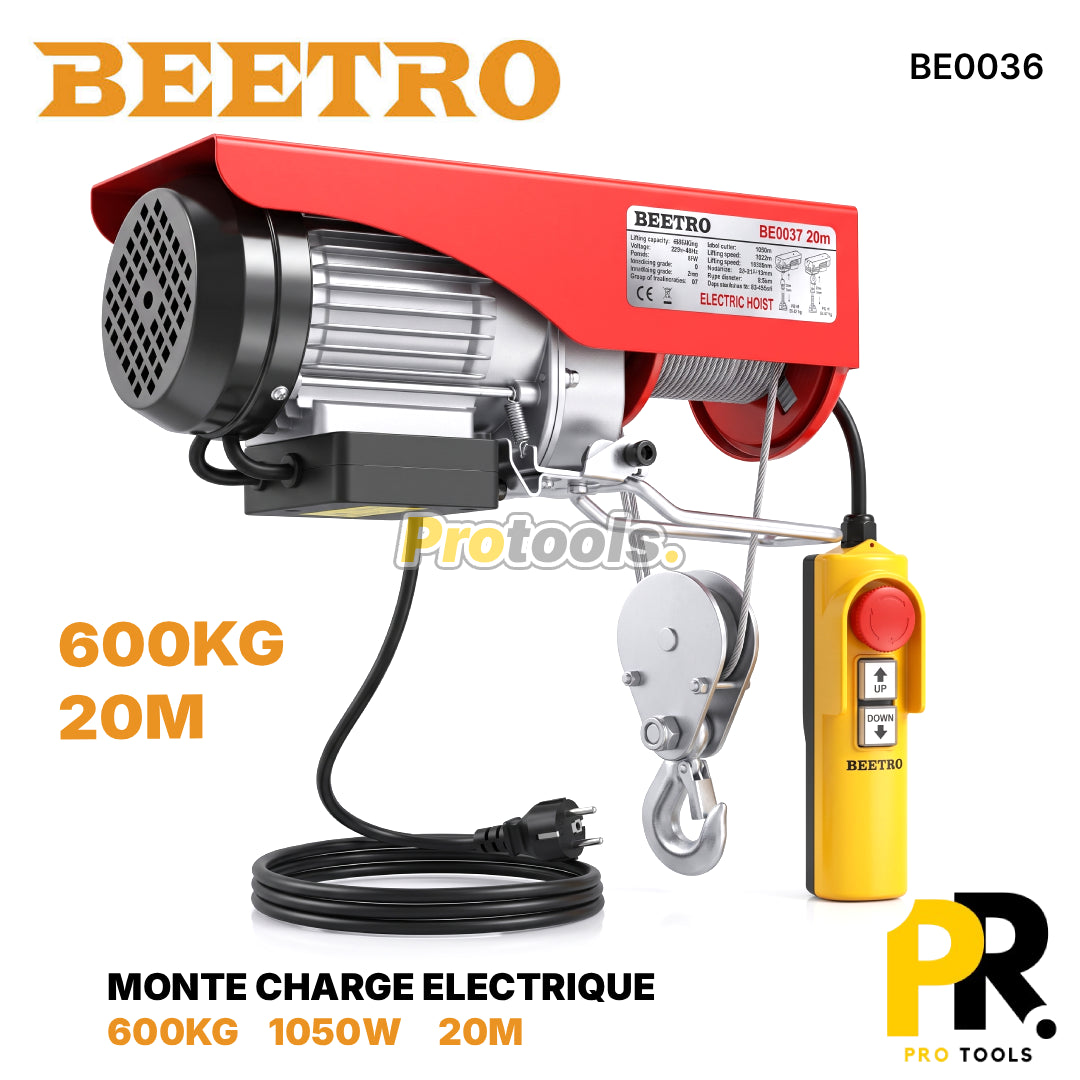 MONTE CHARGE ELECTRIQUE 600KG 20M 1050W BEETRO [BE0036] رافعة كهربائية