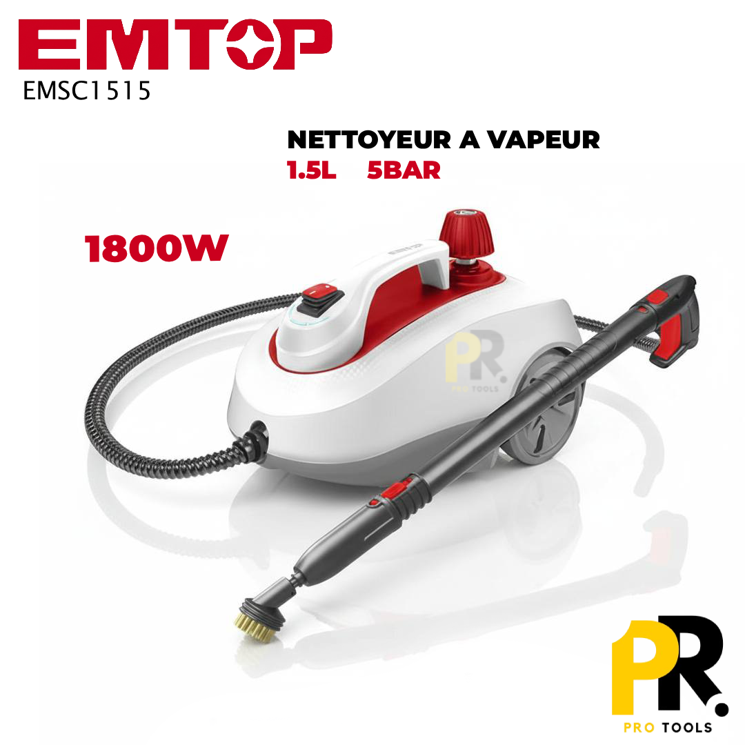 NETTOYEUR A VAPEUR 05BARS 1.5L 1800W EMTOP [EMSC1515] منظف بالبخار
