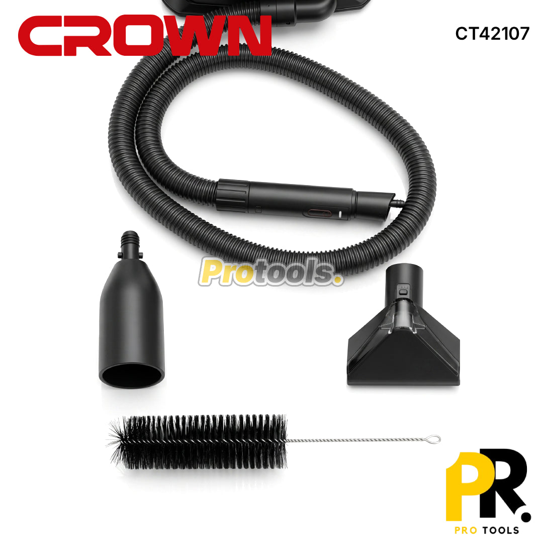 NETTOYEUR A VAPEUR INJECTEUR EXTRACTEUR /ASPIRATEUR EAU ET POUSSIERE 1200W/600W CROWN[CT42107]  منظف بالبخار + شفط + حقن واستخراج